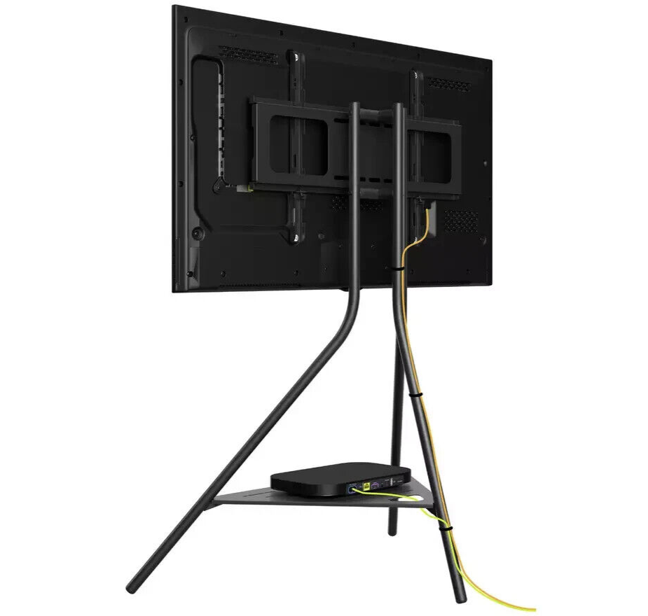 AVF TV Stand With Storage in Black - Up to 65 Inch TV Unit Tripod - 93cm Wide