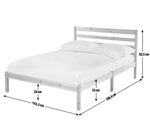 Home Kaycie Double Wooden Bed Frame - White | Sturdy Solid Wood Bed for Bedroom