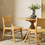 Faro Pair of Solid Wood Dining Chairs - Light Wood | Kitchen Counter Seating