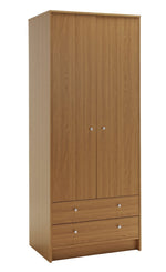 Malibu 2 Door 2 Drawer Wardrobe - Oak Effect ( B Grade )
