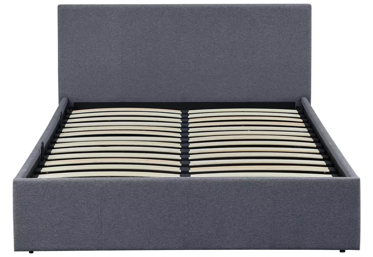 Home Heathdon Small Double Ottoman Bed Frame Grey | Upholstered Storage Bed Bedr