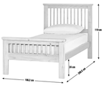 Aubrey Single Wooden Bed Frame Two Tone | Shaker Style Solid Pine Cream Oak