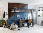 Home Riley High Sleeper Metal Bed Frame - Black