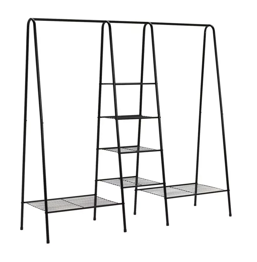 Kevin Triple Clothes Rail Black | Heavy Duty Garment Hanging Rail Clothes Storag