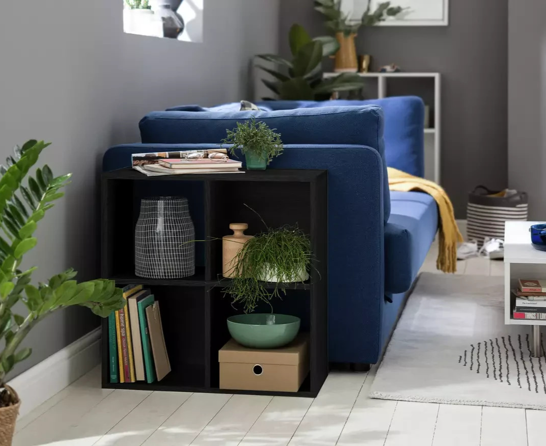 Home Squares 4 Cube Storage Unit Black | Cube Shelving Storage Furniture