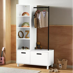 Henri 2 Drawer Clothes Rail White | Open Wardrobe Storage Rack