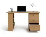 Malibu 3 Drawer Office Desk - Oak Effect ( B Grade )