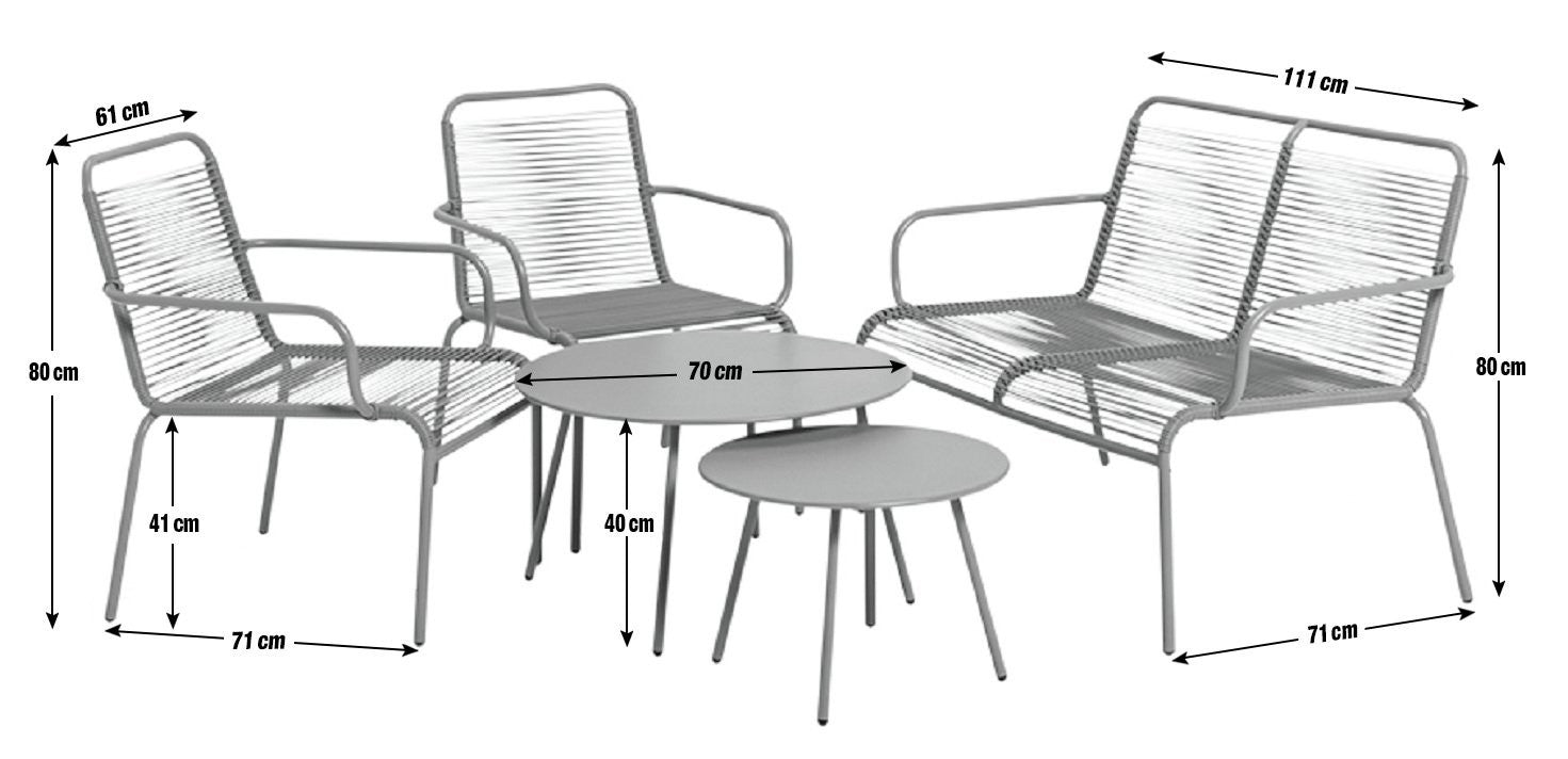 Ipanema 4 Seater Rattan Effect Garden Sofa Set