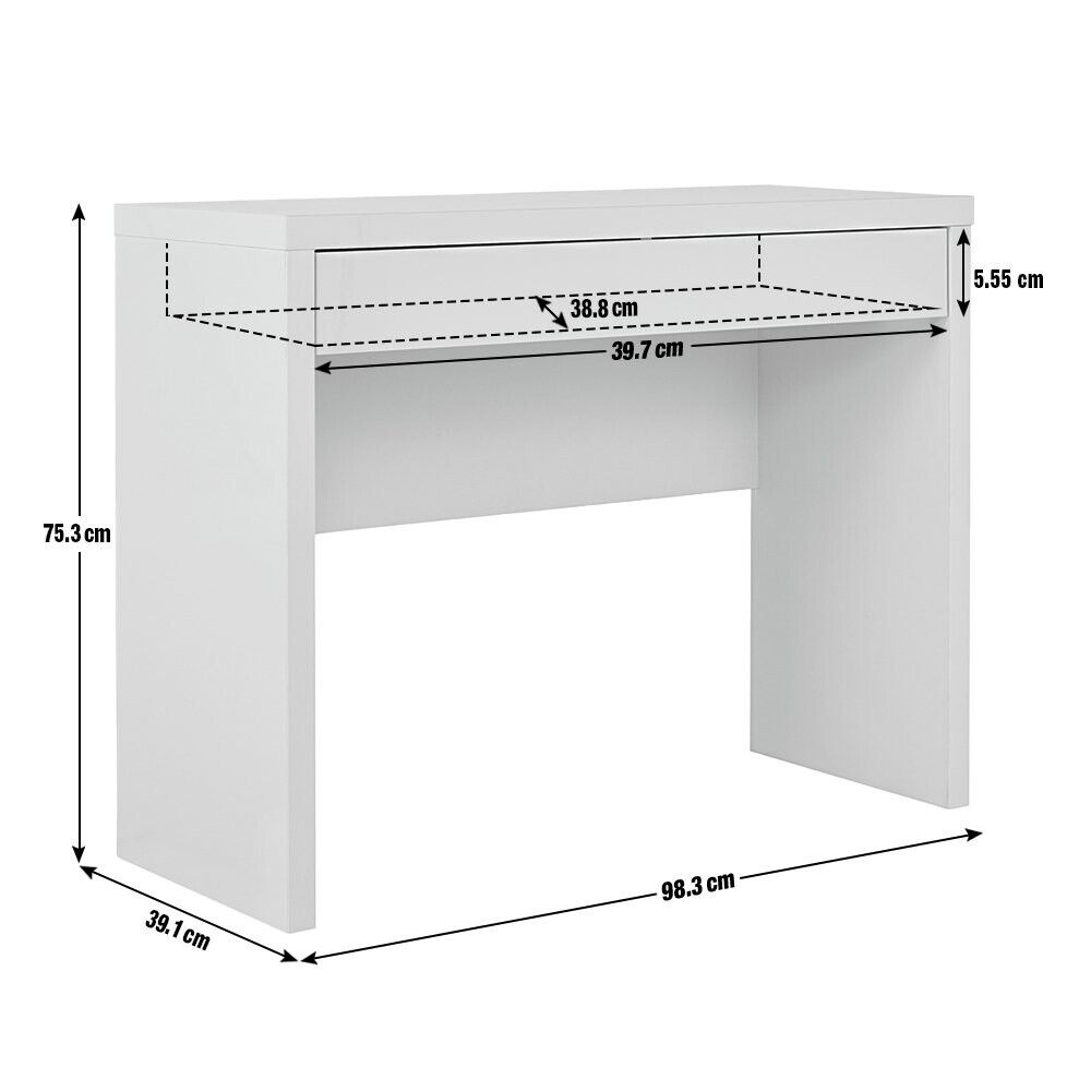 Habitat Jenson Grey Gloss Dressing Table Desk â€“ Modern Hollow ( B Grade 29716 )