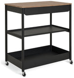 Kaylo Metal Kitchen Trolley - Black