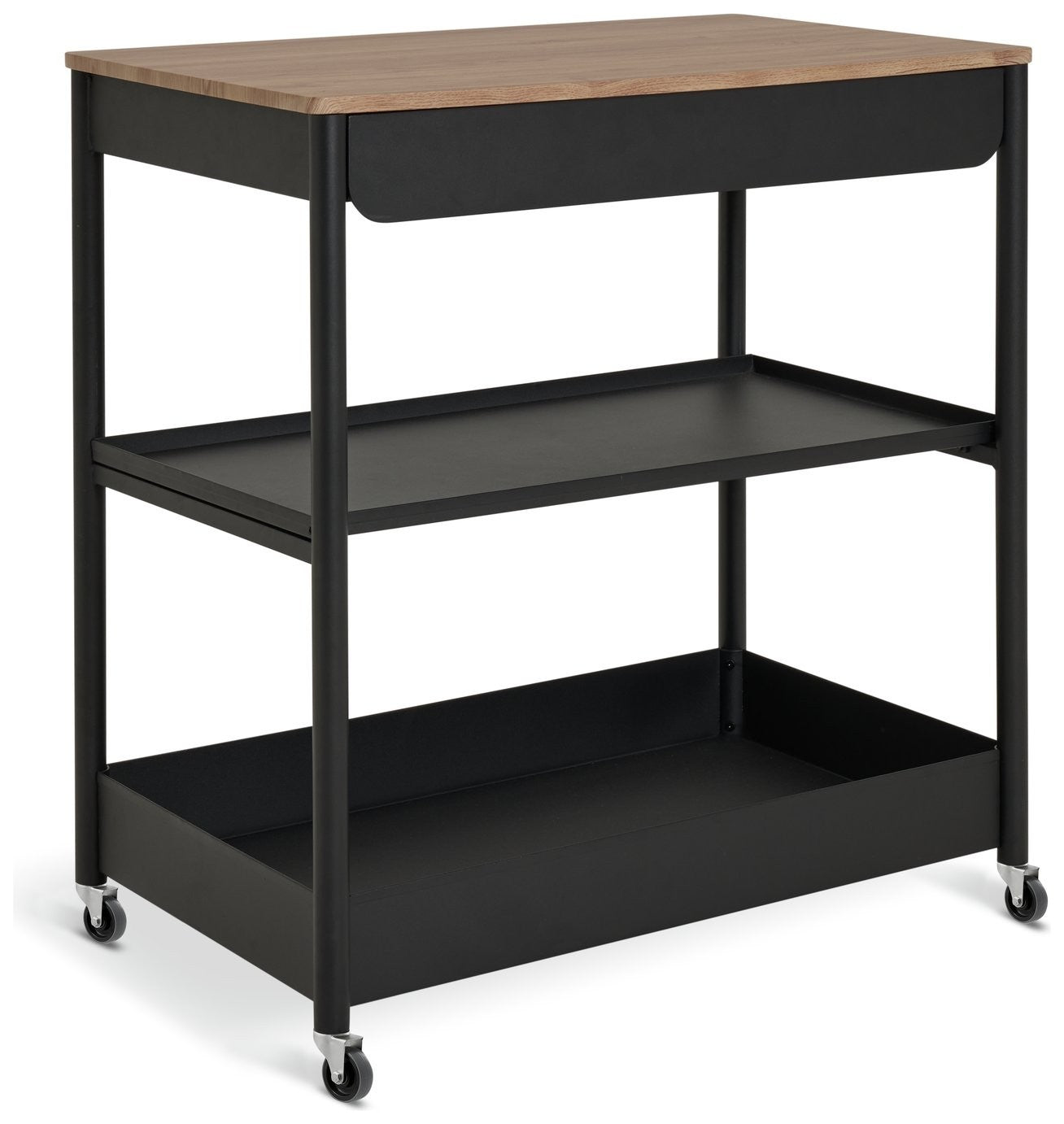 Kaylo Metal Kitchen Trolley - Black
