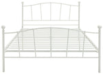 Home Fleur Double Metal Bed Frame White | Sturdy Bedroom Base with Headboard