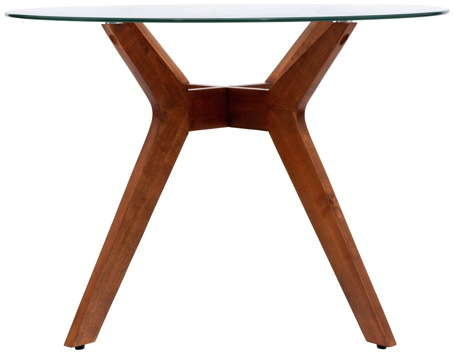 Zela Glass 4 Seater Dining Table - Walnut | Chic Mealtime Setup
