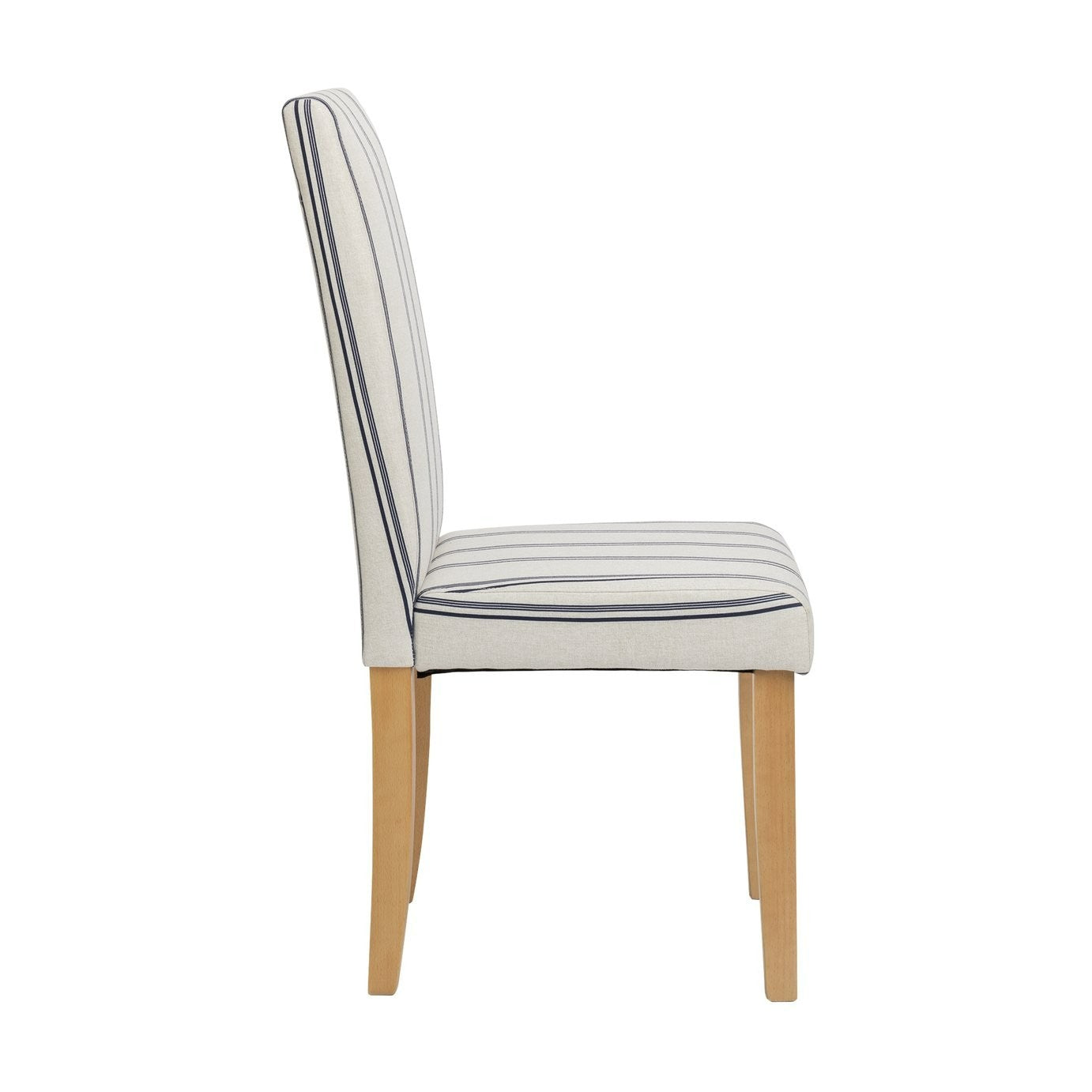 Midback Pair of Stripe Dining Chair- White & Blue | Cozy Fabric Comfort