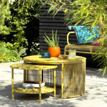 Ipanema Metal Garden Coffee Table - Yellow | Compact garden coffee table set