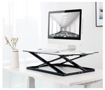 ProperAV Slim Profile Stand Up Desk Workstation - White | Adjustable Office Tabl