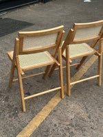 Pair of Peio Rattan Folding Dining Chairs - Natural (S)