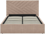 Home Luca End Lift Small Double Ottoman Bed - Latte | Storage bed small double