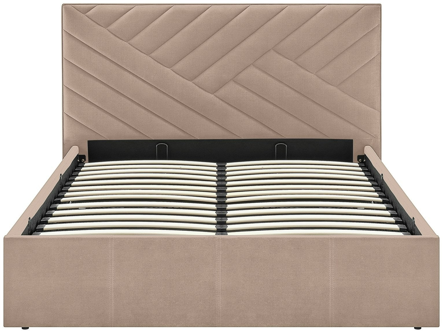 Home Luca End Lift Small Double Ottoman Bed - Latte | Storage bed small double