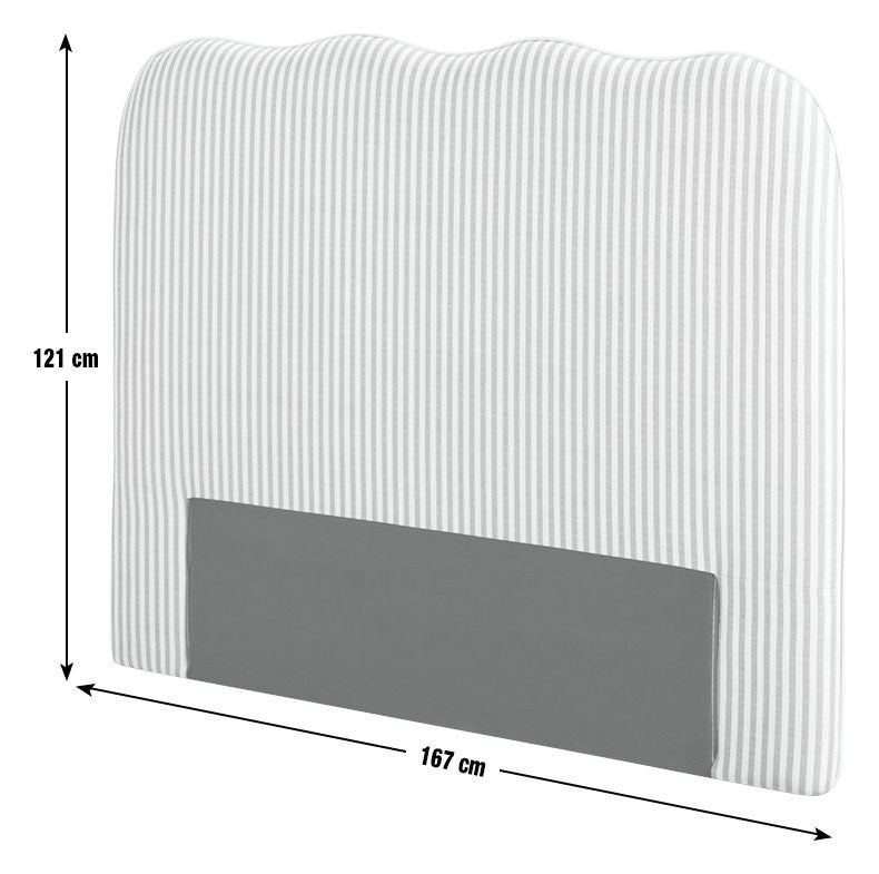 Onda Linen Kingsize Headboard - Stripe Sage | Luxe touch headboard