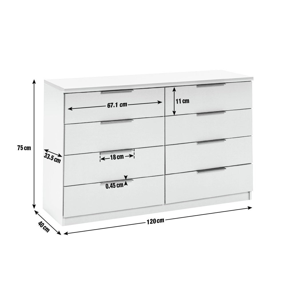 Hallingford 8 Drawer Chest - Anthracite | Modern Bedroom Storage