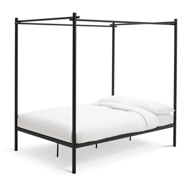 Akari 4 Poster Double Metal Bed Frame - Black | Maximum minimalism sleep space