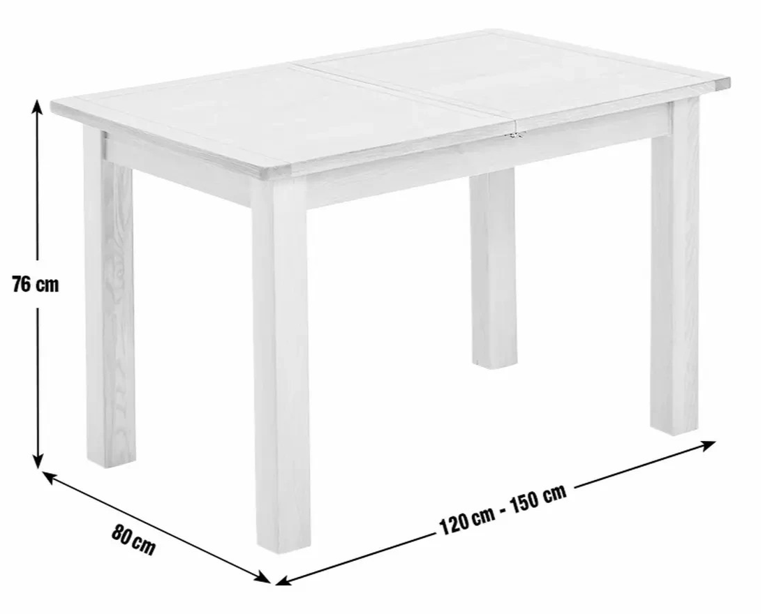 Home Ashwell Oak Extending Dining Table | Wooden Dining Room Furniture Table