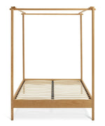 Akari 4 Poster Kingsize Wooden Bed Frame - Natural | King size poster bed