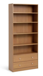 Maine 2 Drawer Bookcase - Oak Effect