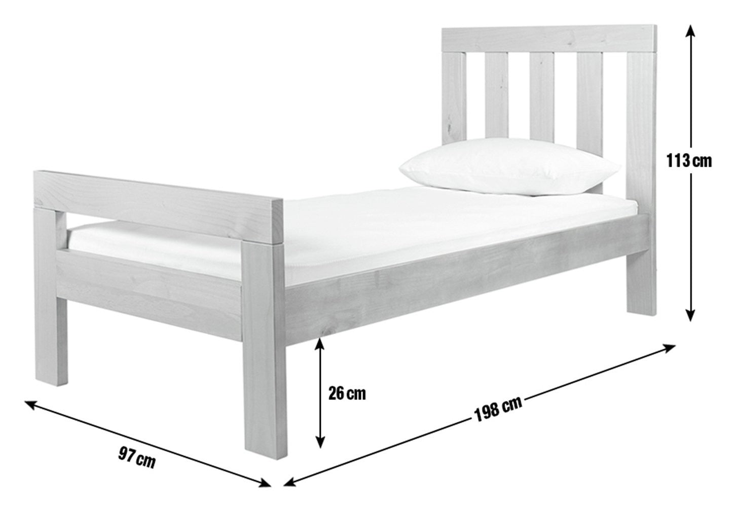 Home Chile Single Wooden Bed Frame - Dark Wood | Practical Night Comfort