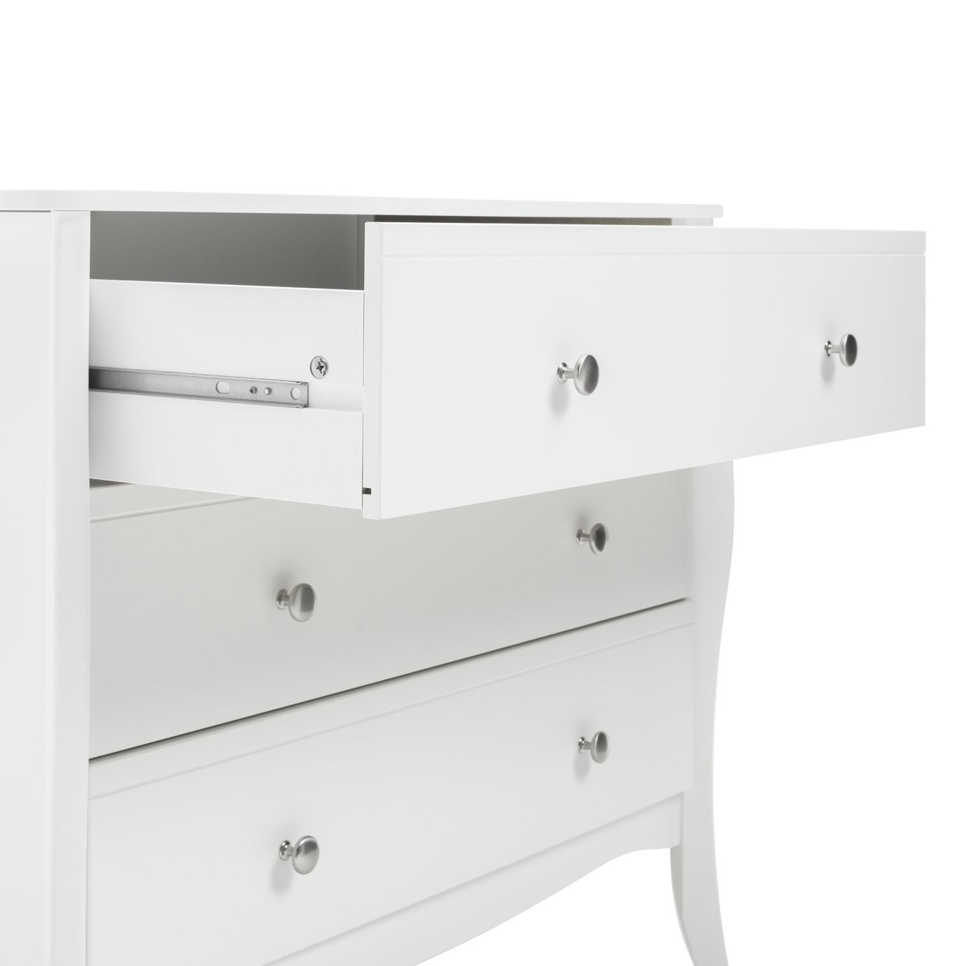 Home Amelie 3 Drawer Chest - White | Stylish 3 drawer chest for bedroom