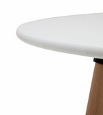 Habitat Quattro Modern Round Dining Table and 4 Chairs in White Faux Leather