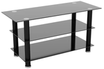 AVF TV Stand With Storage in Black - Up to 50 Inch TV Unit Glass - 100cm Wide
