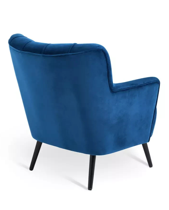 Home Liora Velvet Armchair Navy | Modern Living Room Accent Chair Furniture