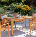 Luana Rectangular Garden Table Light Wood | Outdoor Patio Dining Table