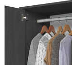 Home Oslo 2 Door Wardrobe Black Oak Effect | Bedroom Storage Wardrobe Furniture