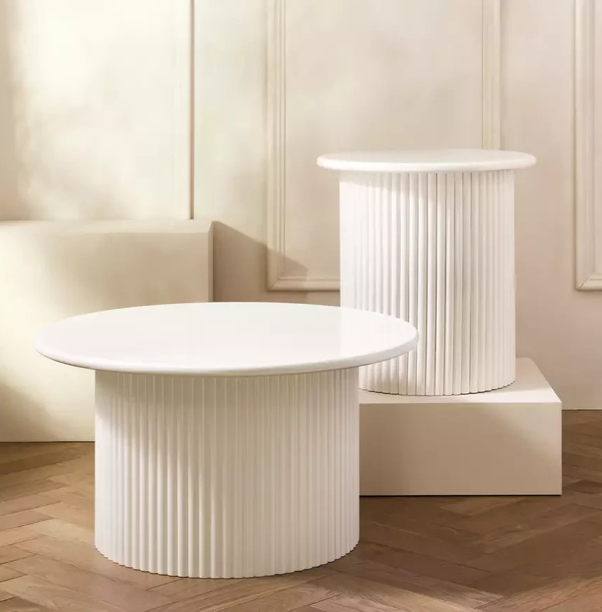 Luan Slatted Coffee Table White | Modern Living Room Centre Table