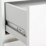 Home Jenson 2 Drawer Bedside Table Matte White | Bedroom Storage Nightstand Unit