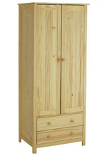 Home Scandinavia 2 Door 2 Drawer Wardrobe Pine | Bedroom Storage Furniture Unit