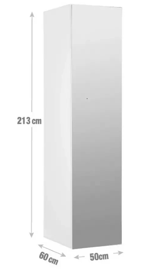 Atlas 1 Door Mirrored Tall Wardrobe - White ( B Grade )