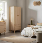 Akio 2 Door 2 Drawer Wardrobe Pine | Bedroom Storage Furniture Wardrobe