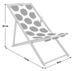 Habitat Folding Wooden Garden Deck Chair - Black & White | Outdoor Patio Lounger