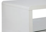 Home Sleigh 1 Shelf Coffee Table - White Gloss | Organized Magazine Area