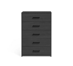 Home Oslo 5 Drawer Chest Black Oak Effect | Modern Furniture Storage Dresser