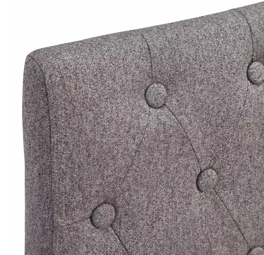 Home Pair of Tweed Fabric Dining Chairs Grey | Modern Kitchen Dining Chair Set