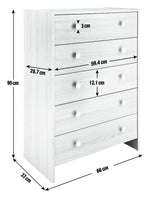 Seville 5 Chest of Drawer - Anthracite (B GRADE)