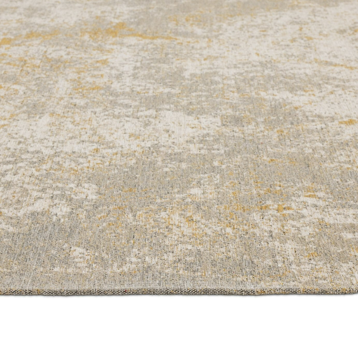 Habitat Distressed Abstract Gold Flatweave Rug - 230x160cm