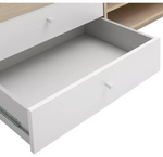 Malibu Storage Cabin Bed White & Acacia | Kids Bedroom Bed with Storage