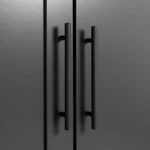 Munich Panelled 2 Door Wardrobe - Anthracite | Contemporary double door closet