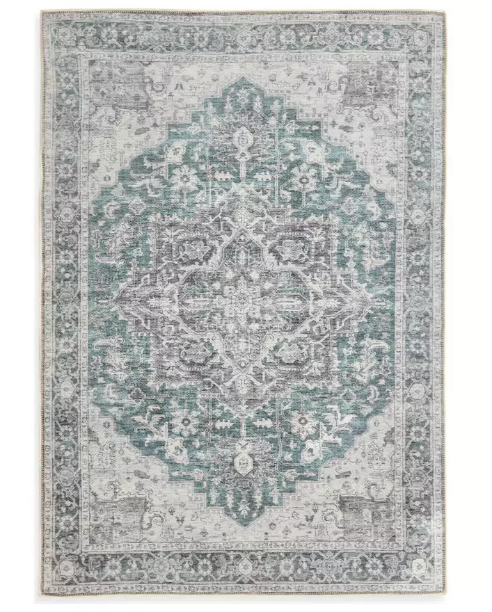 intage Effect Blue Rug 120x170cm | Modern Living Room Floor Rug Carpet